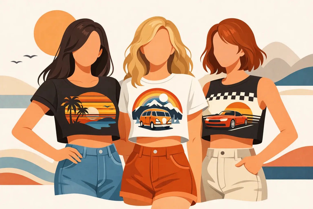 Retro Graphic Crop Tops Women Actually Wear