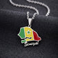 SENEGAL Flag Map Necklace
