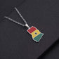GHANA Flag Map Necklace